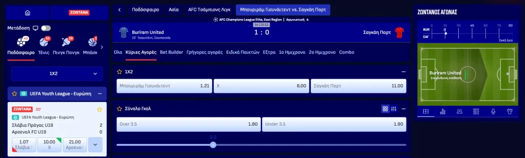 Live Στοίχημα με απευθείας μετάδοση αγώνων